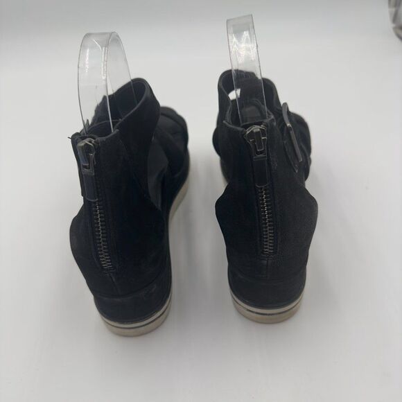 Eileen Fisher Suede Boost Wedge Sandal with crisscross strap, Back zip. Size 9.5 - Picture 5 of 8